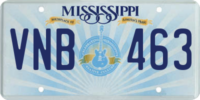 MS license plate VNB463