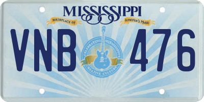 MS license plate VNB476