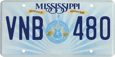 MS license plate VNB480