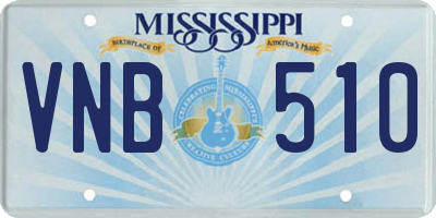 MS license plate VNB510