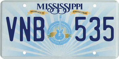 MS license plate VNB535