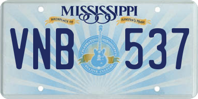 MS license plate VNB537