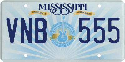 MS license plate VNB555