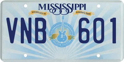 MS license plate VNB601
