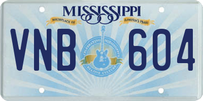 MS license plate VNB604