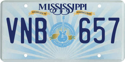 MS license plate VNB657