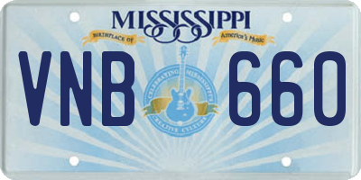 MS license plate VNB660