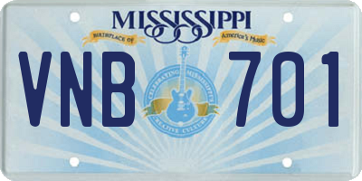 MS license plate VNB701