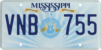 MS license plate VNB755