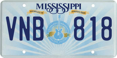 MS license plate VNB818