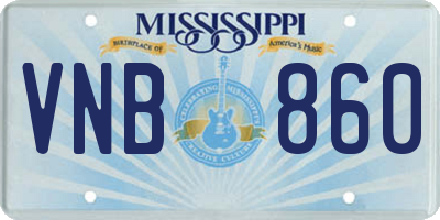 MS license plate VNB860