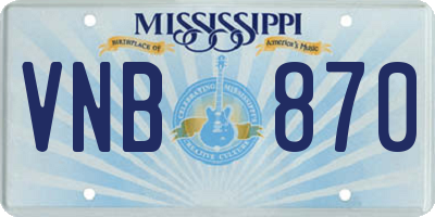 MS license plate VNB870