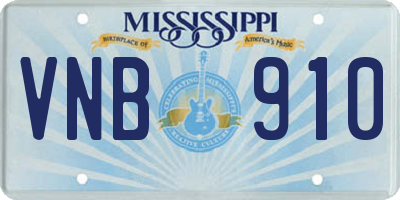 MS license plate VNB910