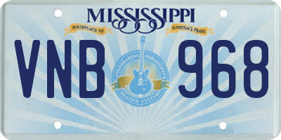 MS license plate VNB968