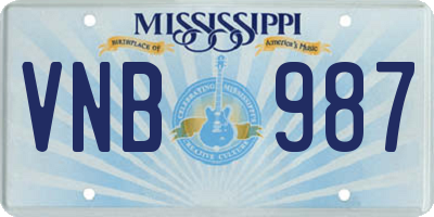 MS license plate VNB987