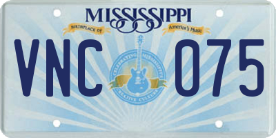 MS license plate VNC075