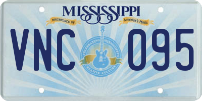 MS license plate VNC095