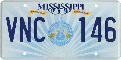 MS license plate VNC146