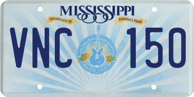 MS license plate VNC150