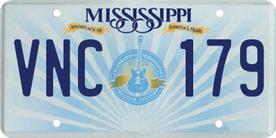 MS license plate VNC179