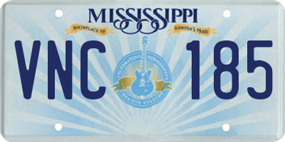 MS license plate VNC185
