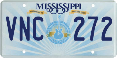 MS license plate VNC272