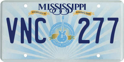 MS license plate VNC277