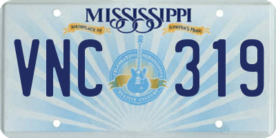 MS license plate VNC319