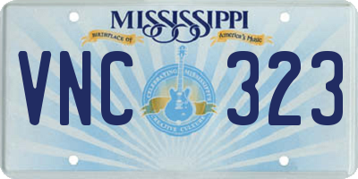 MS license plate VNC323