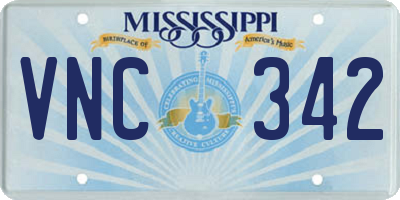 MS license plate VNC342