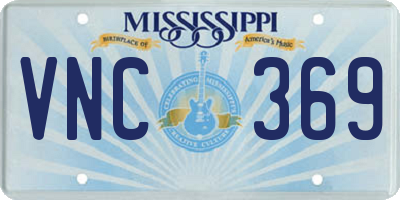MS license plate VNC369
