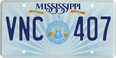MS license plate VNC407