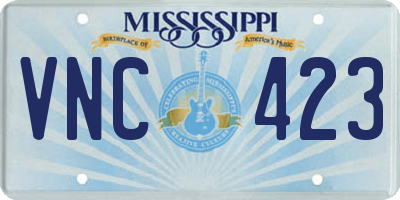 MS license plate VNC423