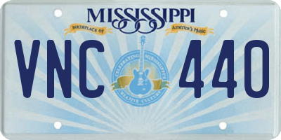MS license plate VNC440