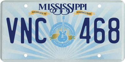 MS license plate VNC468