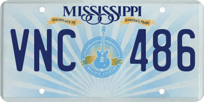 MS license plate VNC486