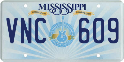 MS license plate VNC609
