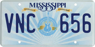 MS license plate VNC656