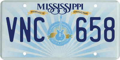 MS license plate VNC658