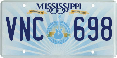 MS license plate VNC698