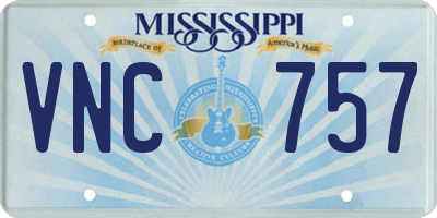 MS license plate VNC757