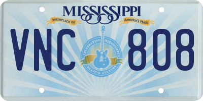 MS license plate VNC808