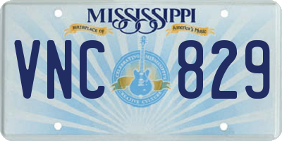 MS license plate VNC829