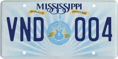 MS license plate VND004