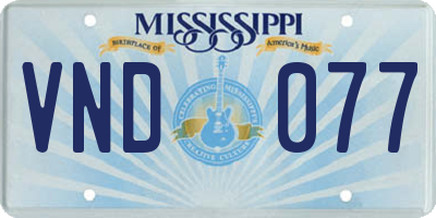 MS license plate VND077
