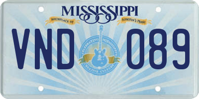 MS license plate VND089