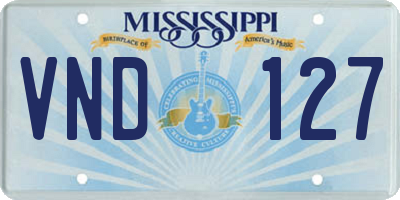 MS license plate VND127
