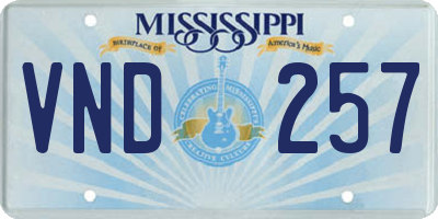 MS license plate VND257