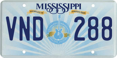 MS license plate VND288