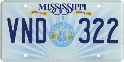 MS license plate VND322